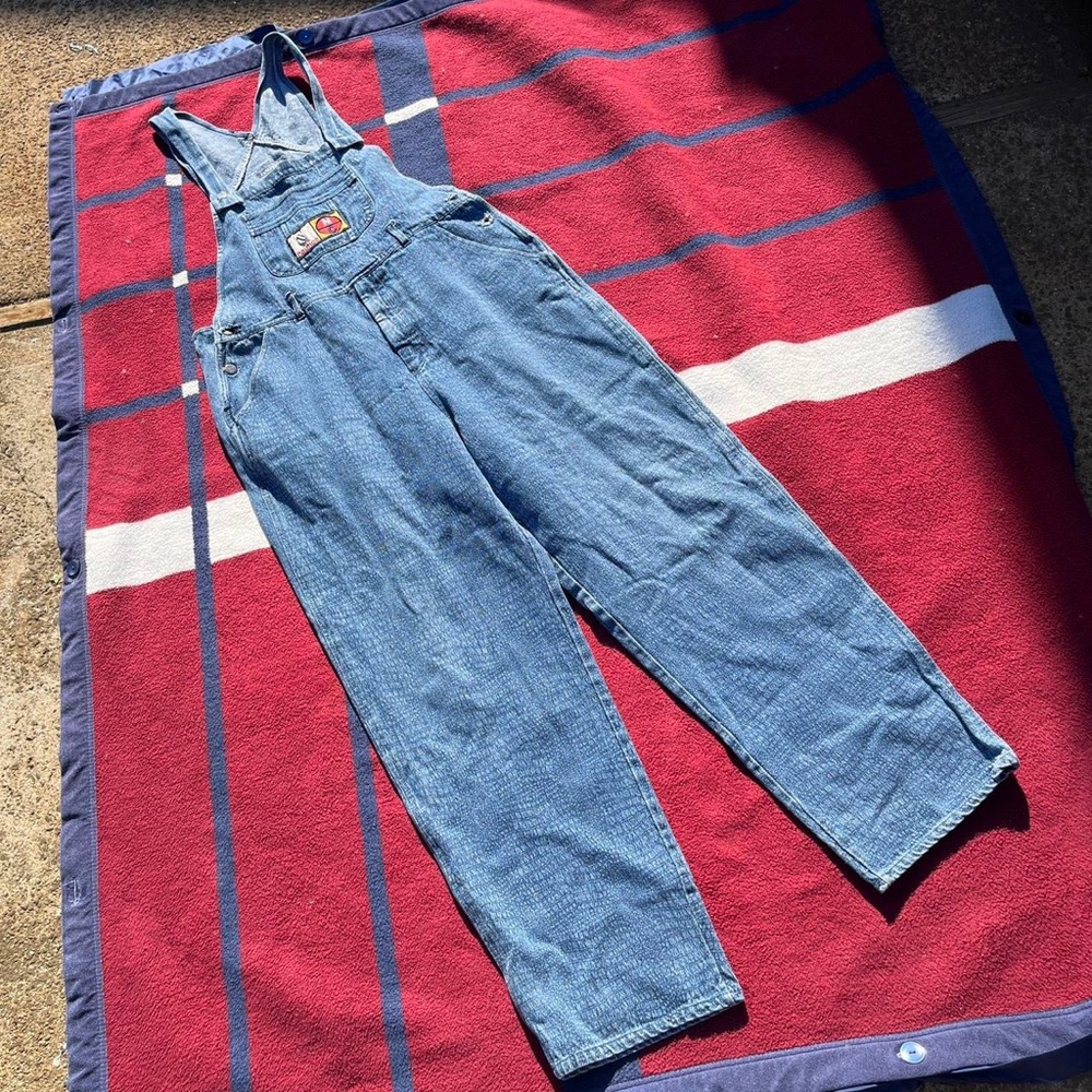 Nautica Denim Overalls with Patch Detail - Light Blue - Picture 2 of 7